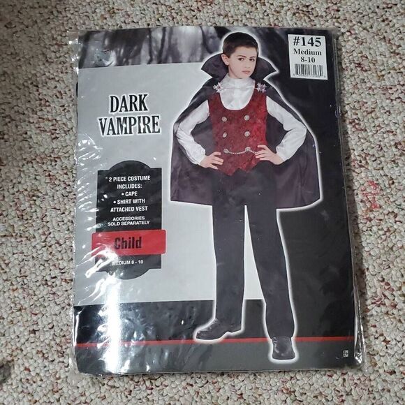 NEW IN PACKAGE CHILDS DARK VAMPIRE COSTUME - Picture 1 of 6